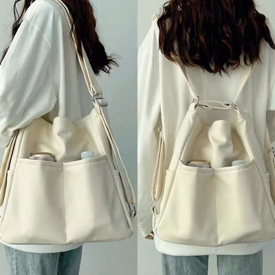 Lightweight Nylon Tote Convertible Backpack Purse Hobo Bag for Women - White - Vegan Leather - image 16