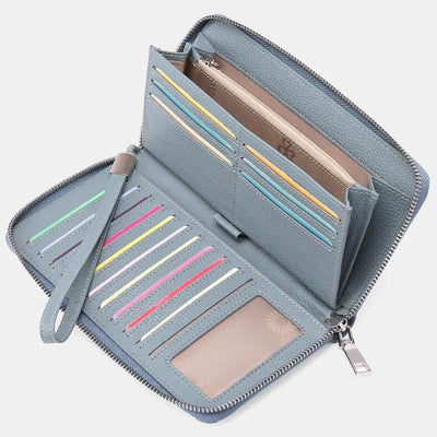 RFID Wallet for Women Large Capacity Card Slot Leather Purse - LightBlue - image 31