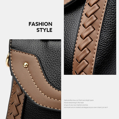 Elegant Dating Handbag For Women Buckle Leather Square Crossbody Bag