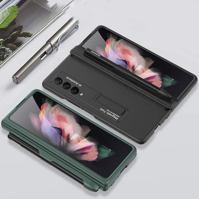 Samsung Galaxy Z Fold 3 Sturdy Phone Case With S-Pen Holder Built-in Magnetic Kickstand