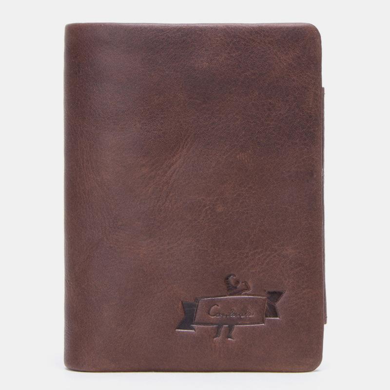 High Capacity Vintage Leather Trifold Wallet