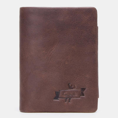 High Capacity Vintage Leather Trifold Wallet