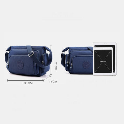 Waterproof Multi-Pocket Solid Crossbody Bag