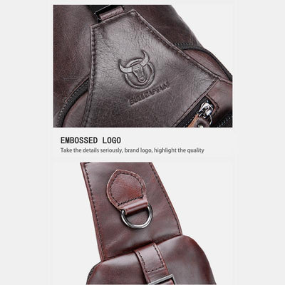 Genuine Leather Vintage Multifunction Sling Bag