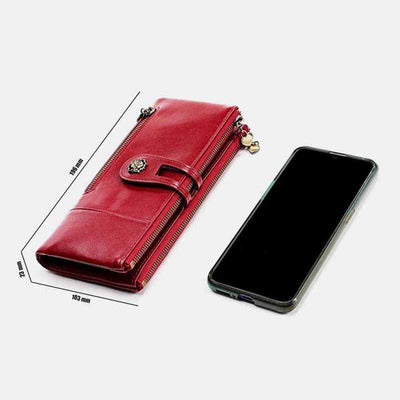 RFID Blocking Large Capacity Genuine Leather Vintage Wallet