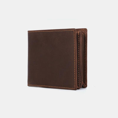 RFID Crazy Horse Leather Bifold Vintage Wallet