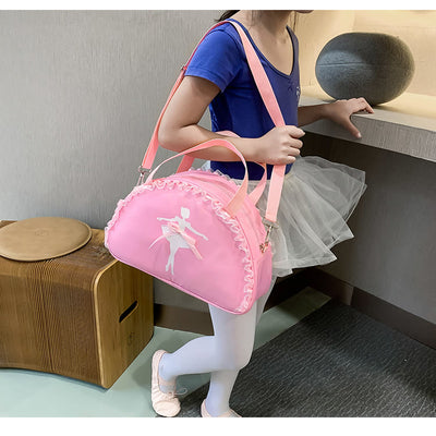 Girls Crossbody Bag Handbag Ballerina Pattern Nylon Dance Bag