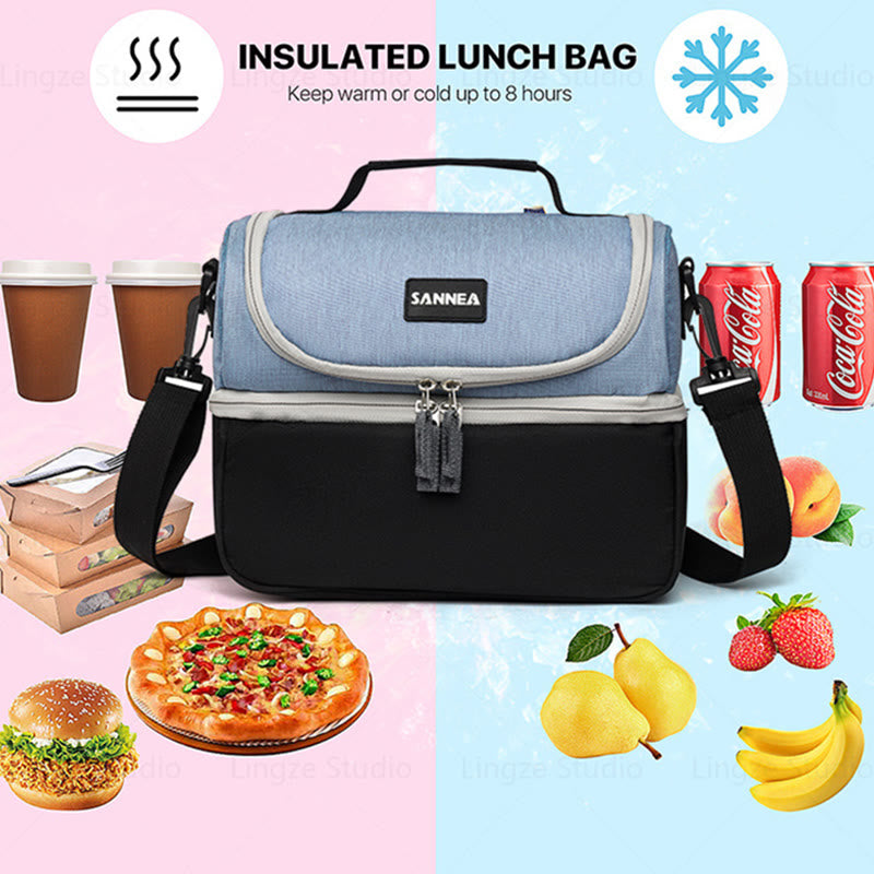 Cooler Bag For Outing Double Layer Insulation Crossbody Picnic Bag