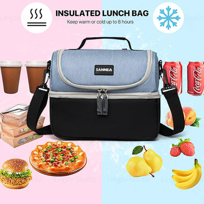 Cooler Bag For Outing Double Layer Insulation Crossbody Picnic Bag