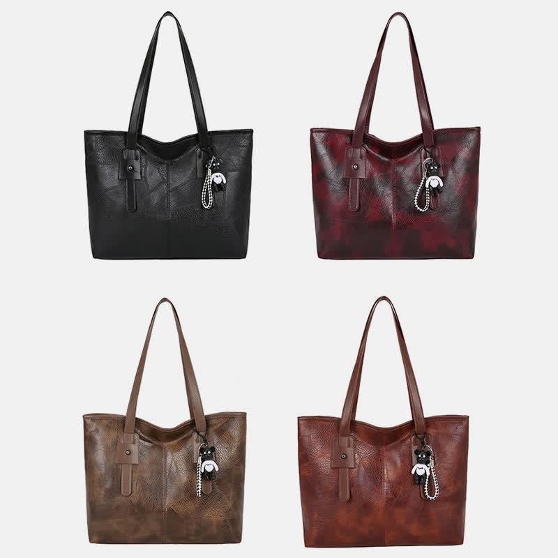 Women Soft Faux Leather Tote Shoulder Bag Large Capacity Handbag