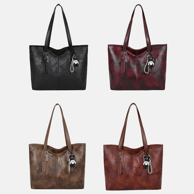 Women Soft Faux Leather Tote Shoulder Bag Large Capacity Handbag