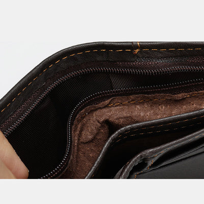 Vintage Money Clip Genuine Leather  Multi-Slot License Card Bag Wallet