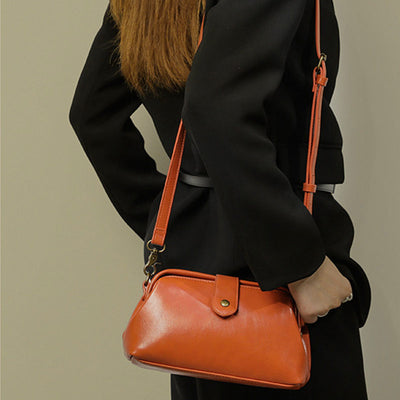 Retro Handmade Real Leather Phone Purse Handbags With Unique Opening