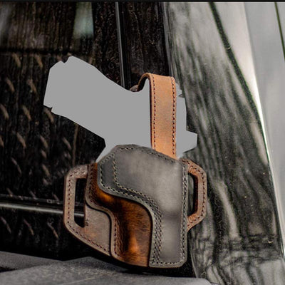 Mens Hunting Holster For Outdoor Outside The Waistband Leather Pouch