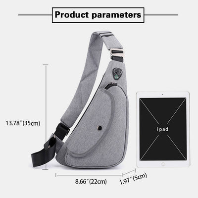 Waterproof Lightweight Multifunctional Anti-theft Casual Sling Bag With Headphone Jack
