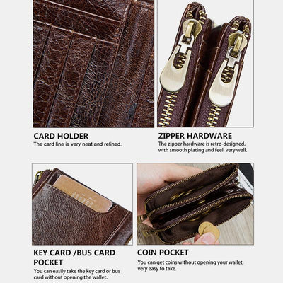Casual RFID Multifunctional Wallet With Chain