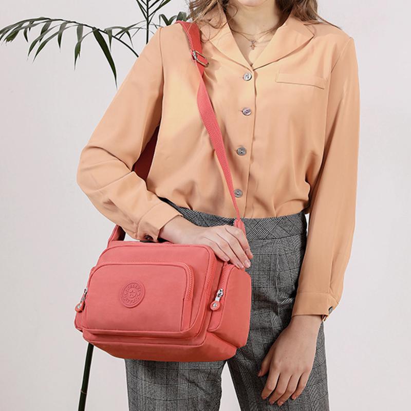 Waterproof Multi-Pocket Solid Crossbody Bag