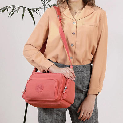 Waterproof Multi-Pocket Solid Crossbody Bag