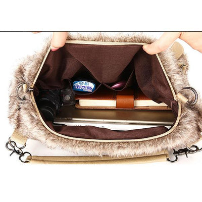 Women's Plush Elegant Shoulder Bag Tote Handbag