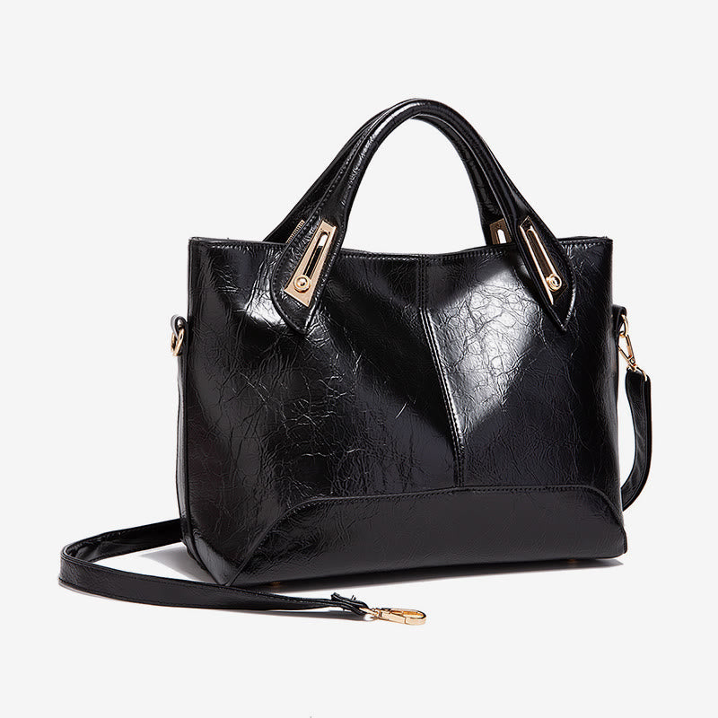 Vintage Tote For Women Wax Genuine Leather Crossbody Bag