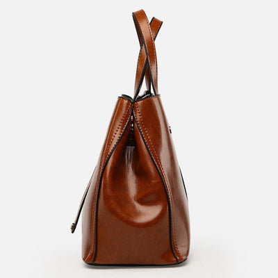 Minimalist Tote Pure Color Leather Crossbody Handbag For Women
