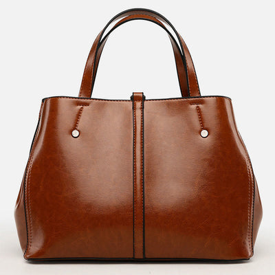 Minimalist Tote Pure Color Leather Crossbody Handbag For Women