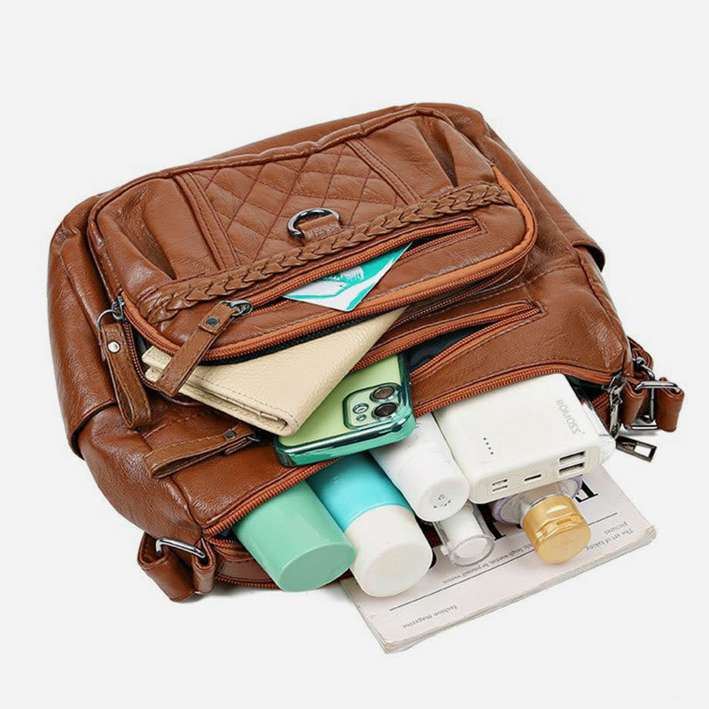 Crossbody Bag For Women Twist Design Plain Color Classic Purse