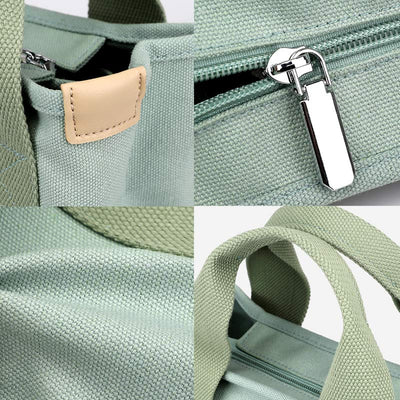 Multi-Pocket Handbag for Women Casual Canvas Tote Bag Daily Purse