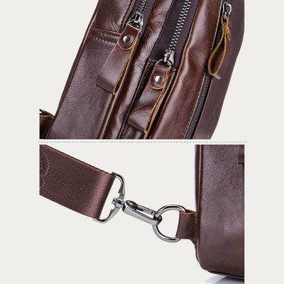 Genuine Leather Large Capacity Anti-theft Sling Bag