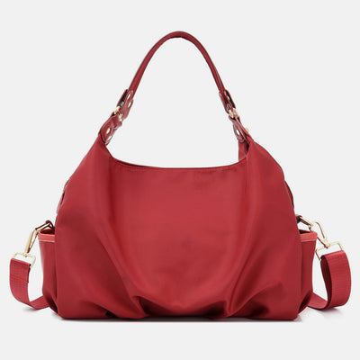 Triple Compartment Tote Handbag Large Capacity Hobo Handbag with Crossbody Strap