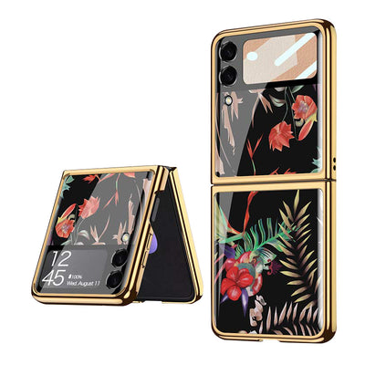 Samsung Galaxy Z Flip 3 Case Floral Premium Thin Transparent Hard PC Phone Cover