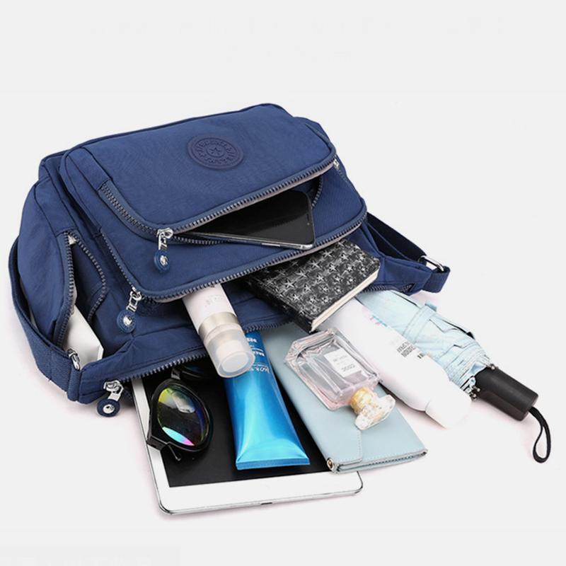 Waterproof Multi-Pocket Solid Crossbody Bag