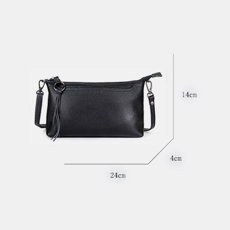 Genuine Leather Tassel Shoulder Crossbody Bag