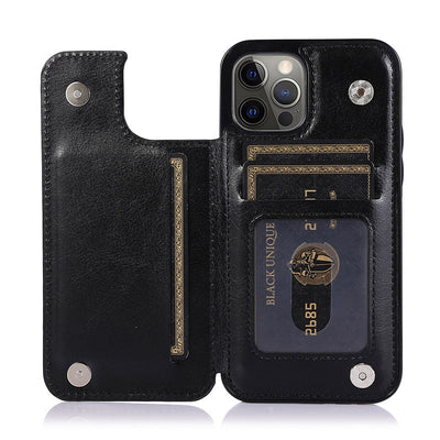 Compatible with iPhone 13 Pro Max Wallet Case Double Magnetic Clasp with Card Holder