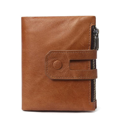 Men's RFID Blocking Card Holder Double Zip Wallet