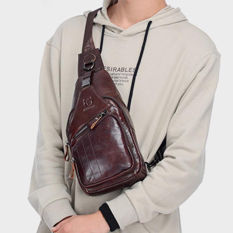 Genuine Leather Vintage Multifunction Sling Bag