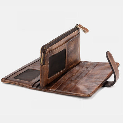 RFID Genuine Leather Long Wallet Purse