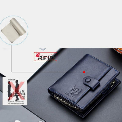 Genuine Leather Vintage Card Holder Money Clip Wallet