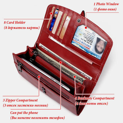 Large Capacity Vintage Genuine Leather Wallet