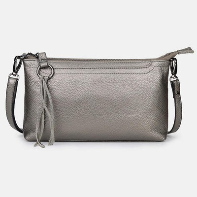 Genuine Leather Tassel Shoulder Crossbody Bag