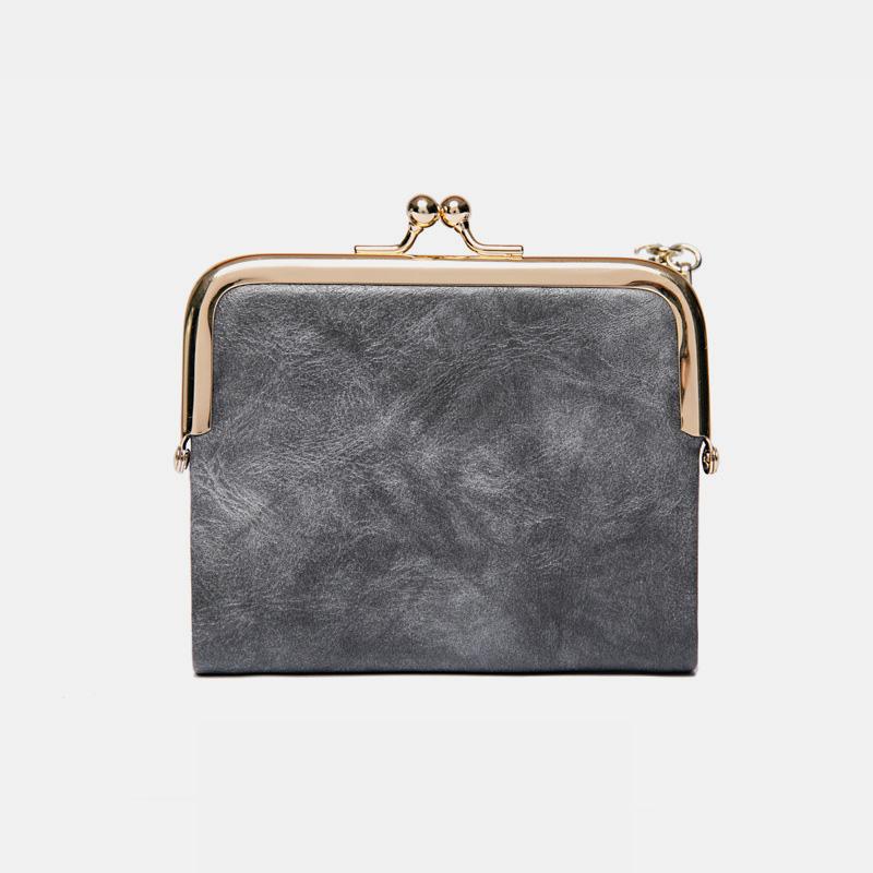 Multifunctional Bifold Vintage Kiss Lock Coin Purse