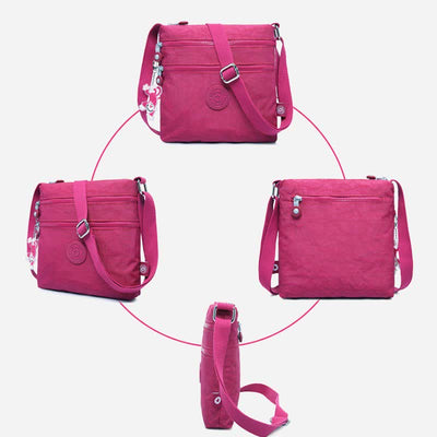 Lightweight Triple Zip Small Crossbody Bag Shoulder Bag for Women