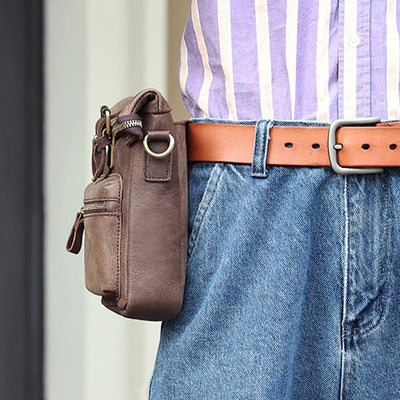 Waist Bag For Men Multifunctional Outdoor Sports Wear Belt Leather Bag