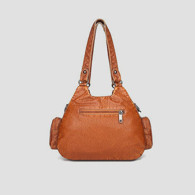 Tote Bag For Women Vintage Riveted Multi-Pocket Leather Crossbody Bag