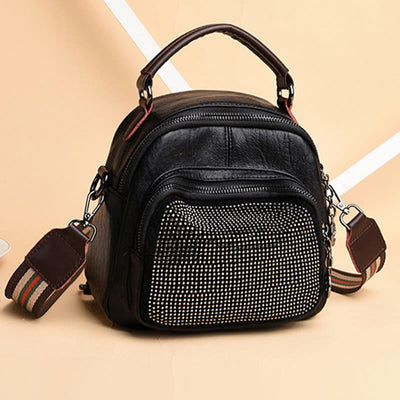 Multi-function Soft Faux Leather Shoulder Bag Convertible Backpack Purse