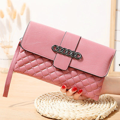Plaid Pattern Quilted Ladies Shoulder Purse Multifunctional Wallet Handbag
