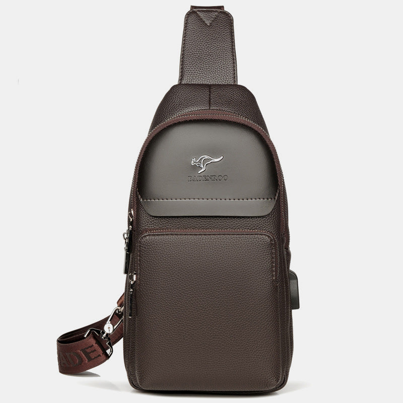 Multipurpose Sling Bag Waterproof Soft Crossbody Backpack with USB Charger Port