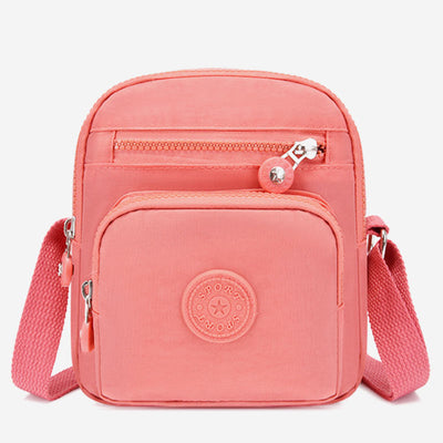 Lightweight Small Solid Color Crossbody Bag Multi-Pocket Cell Phone Purse