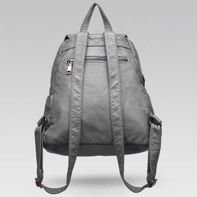Soft Leather Travel Backpack Small Waterproof Casual Daypack Backpacks for Women