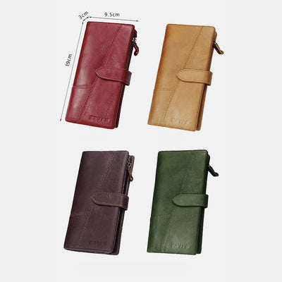 RFID Large Capacity Vintage Genuine Leather Purse